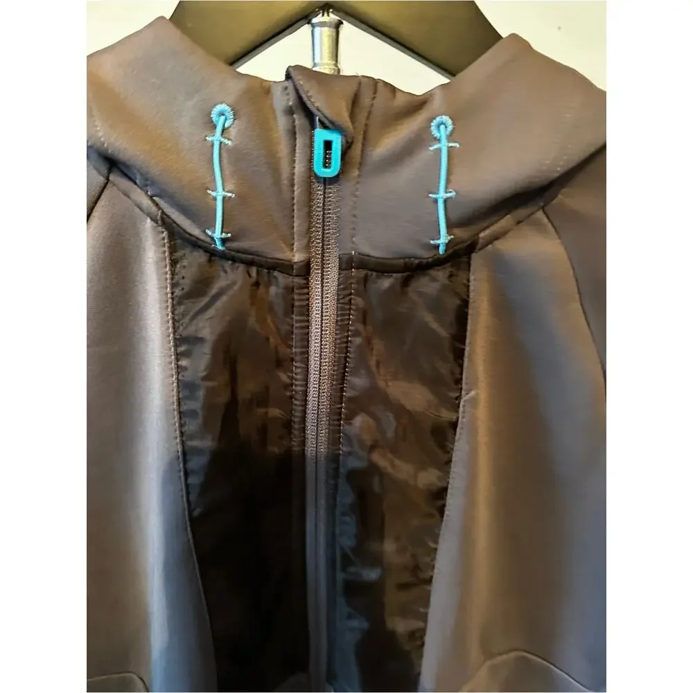 Boys 14-16 Russell Athletic Dark Gray Full-Zip Hooded Jacket with Teal Accents
